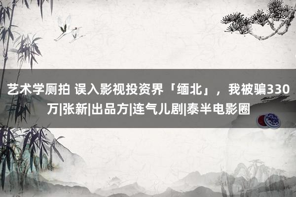 艺术学厕拍 误入影视投资界「缅北」，我被骗330万|张新|出品方|连气儿剧|泰半电影圈