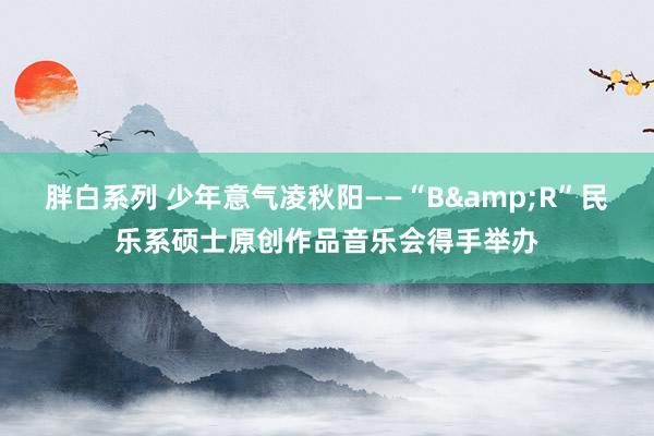 胖白系列 少年意气凌秋阳——“B&R”民乐系硕士原创作品音乐会得手举办